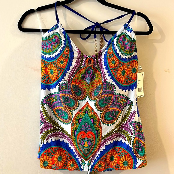 Trina Turk Other - Trina Turk bright paisley tankini top sz 12 NWT
